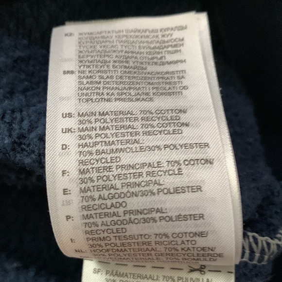 Adidas Blue Gray White Long Sleeve Crewneck Sweatshirt Youth Medium 11/12 - Picture 5 of 5